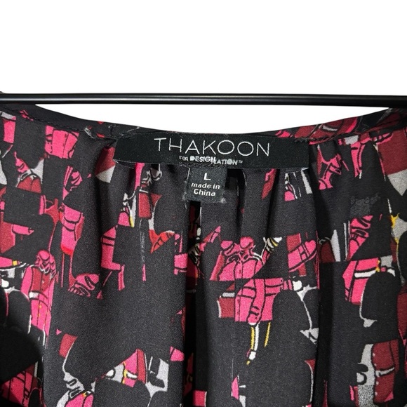 Thakoon For Designation Iconic Print Blouse Size Large Peasant Office Workwear - Picture 5 of 16